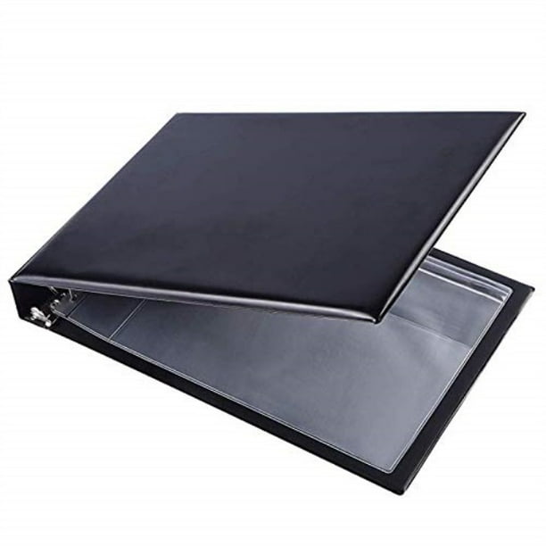 PU Leather Portfolio Built in Blue Business Check 7 Ring Checkbook Binder
